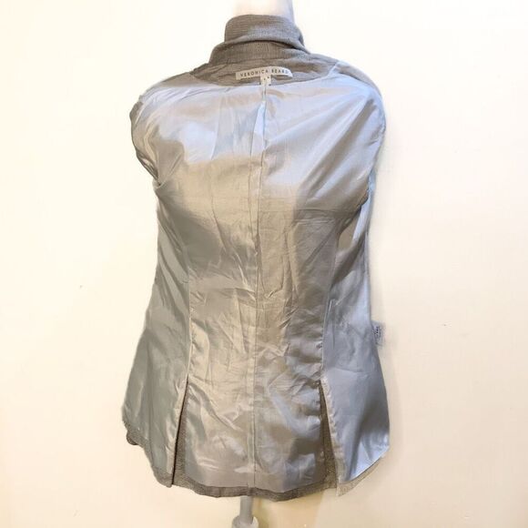 Veronica Beard Dickey Jacket Linen Blend Collared Suit Blazer Size 1 Grey - Picture 10 of 10
